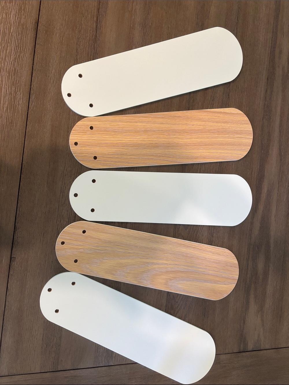 Ceiling Fan Blades - double sided White or Light Wood Finish (Set of 5) New